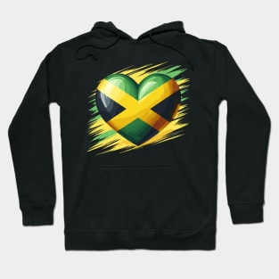 Jamaica Flag Heart Hoodie